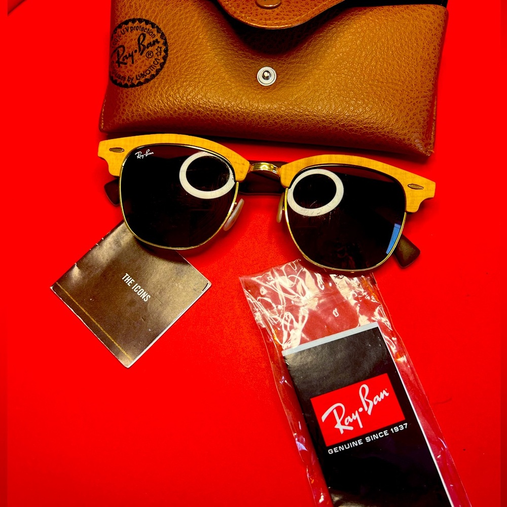 Ray Ban Wood Clubmaster Sunglasses